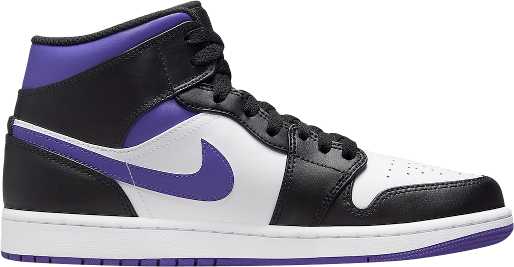 Air Jordan 1 Mid White Black Purple