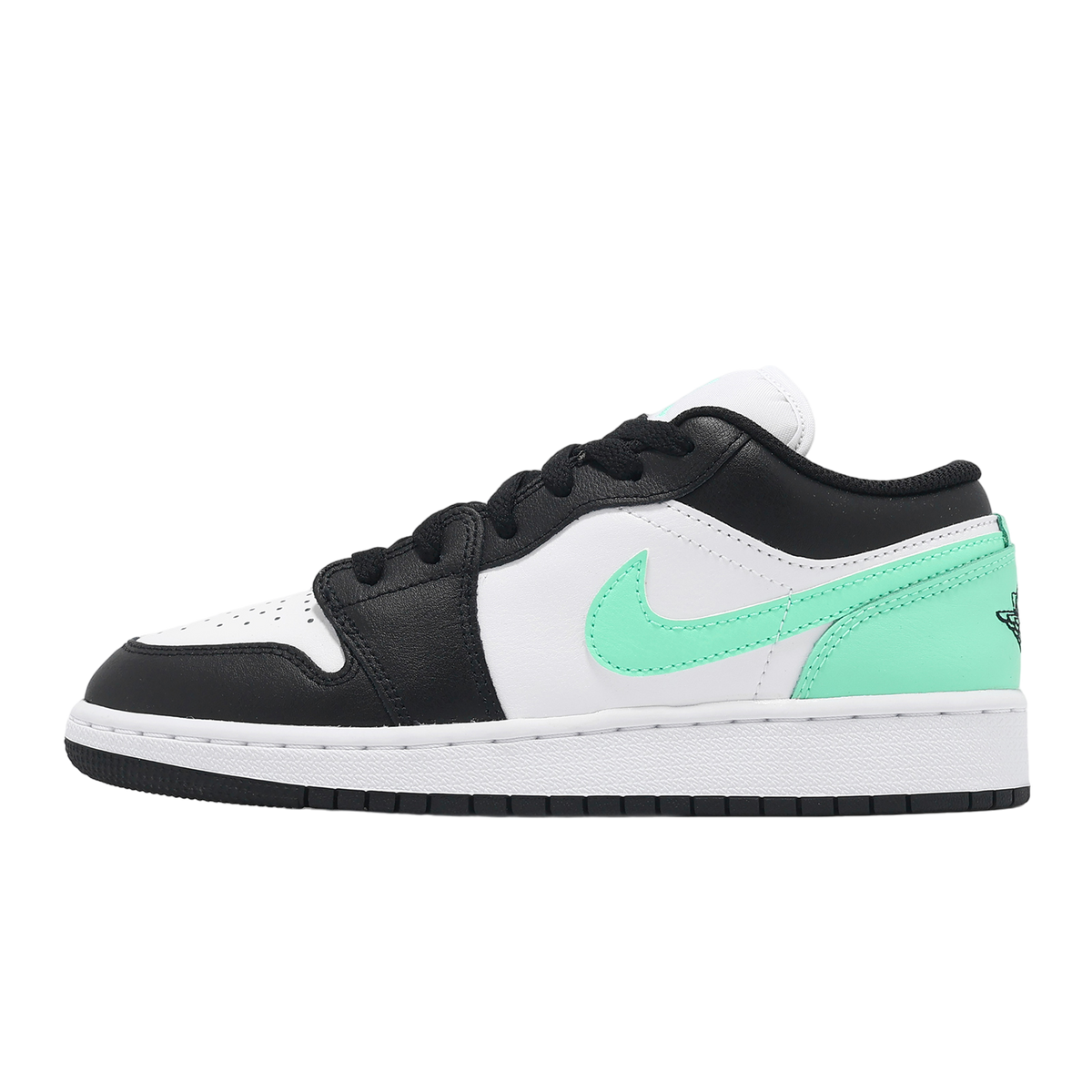 Air Jordan 1 Low GS White / Black / Green Glow