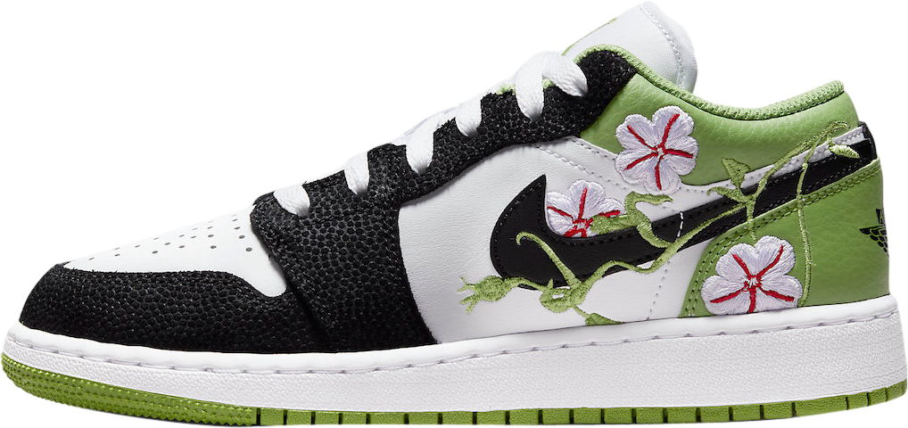 Air Jordan 1 Low GS White Black Green