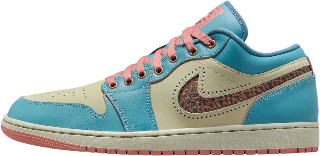 Air Jordan 1 Low Somos Eternos Denim Turquoise / Red Stardust