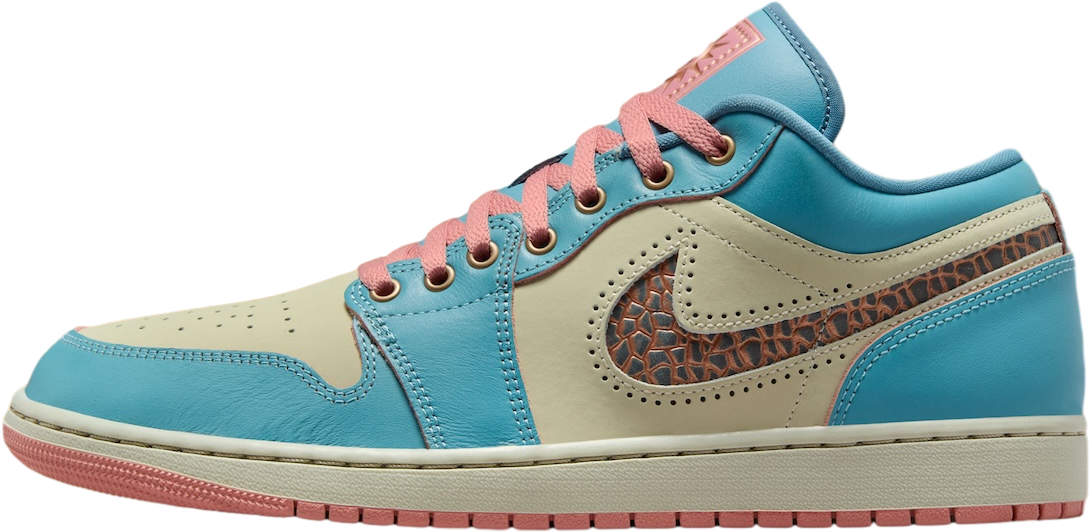 Air Jordan 1 Low Somos Eternos Denim Turquoise / Red Stardust