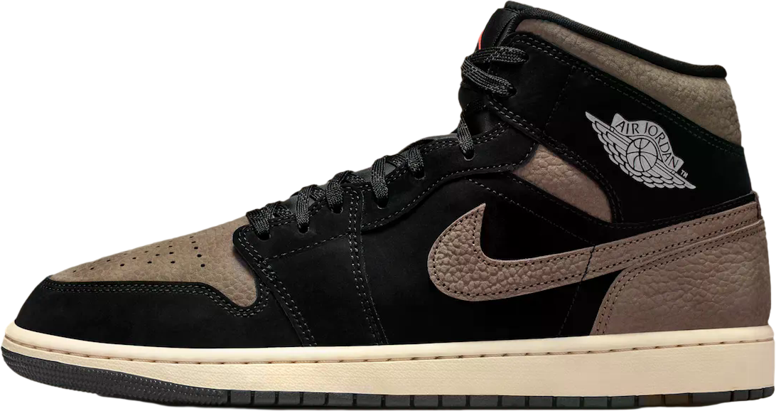 Air Jordan 1 Mid Black / Light Wild Mango