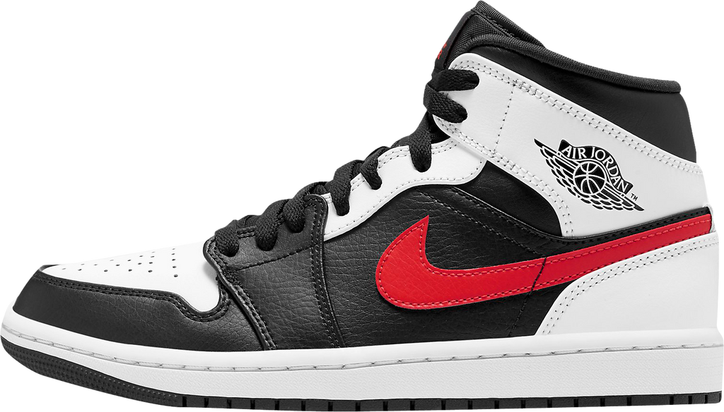 Air Jordan 1 Mid Black White Chile Red