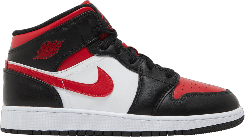 Air Jordan 1 Mid GS Black Fire Red