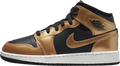 Air Jordan 1 Mid GS Black Metallic Gold