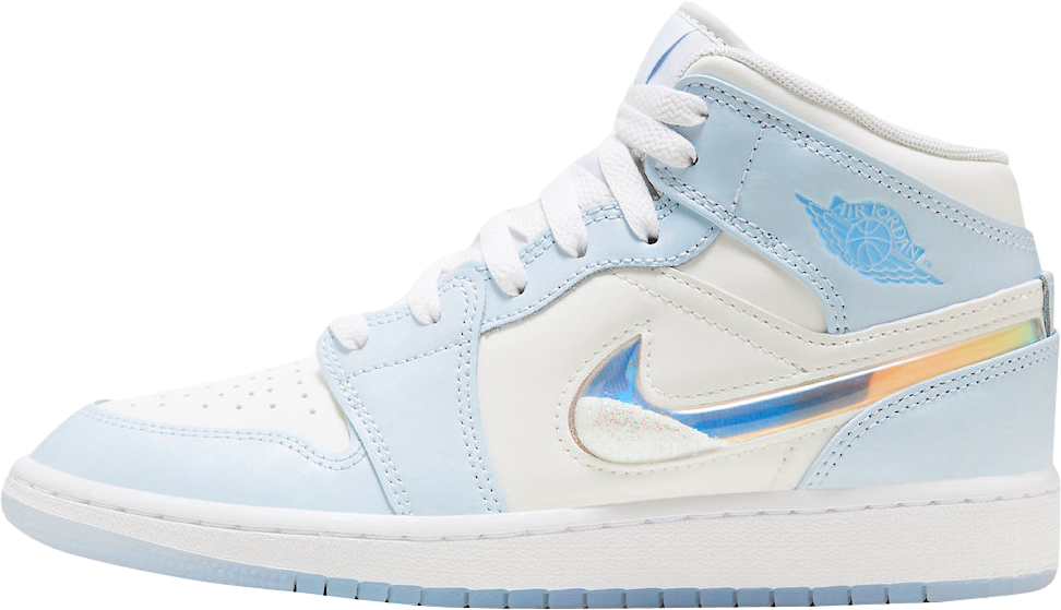 Air Jordan 1 Mid GS Glitter Swoosh