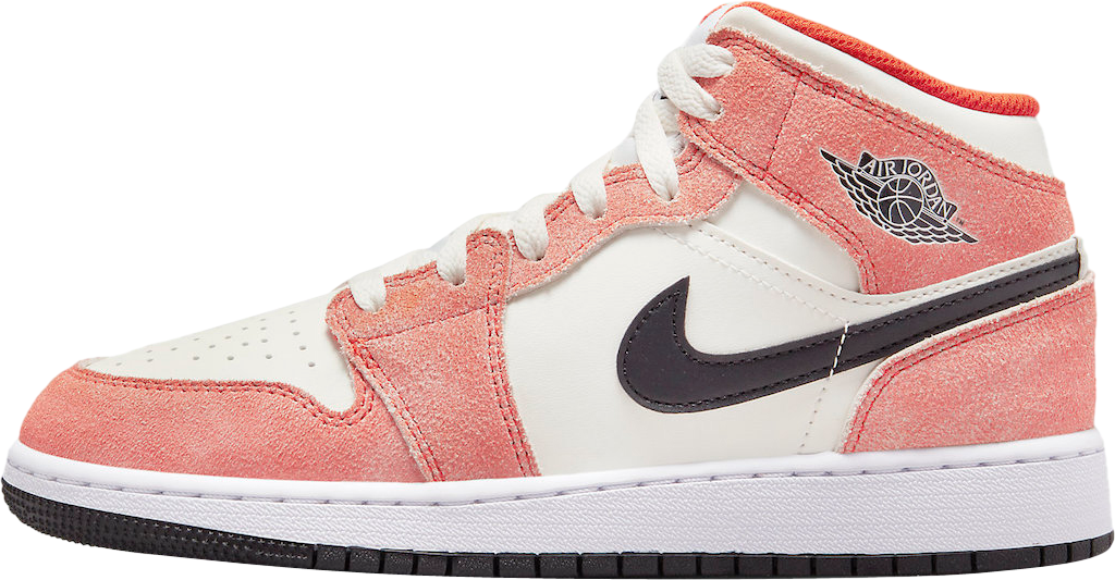 Air Jordan 1 Mid GS Orange Suede