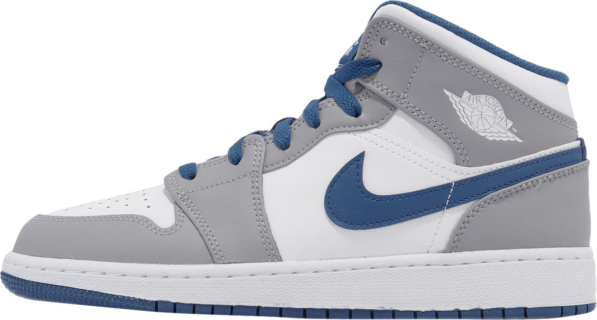 Air Jordan 1 Mid GS True Blue Cement