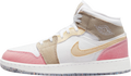 Air Jordan 1 Mid GS White Pink Tan