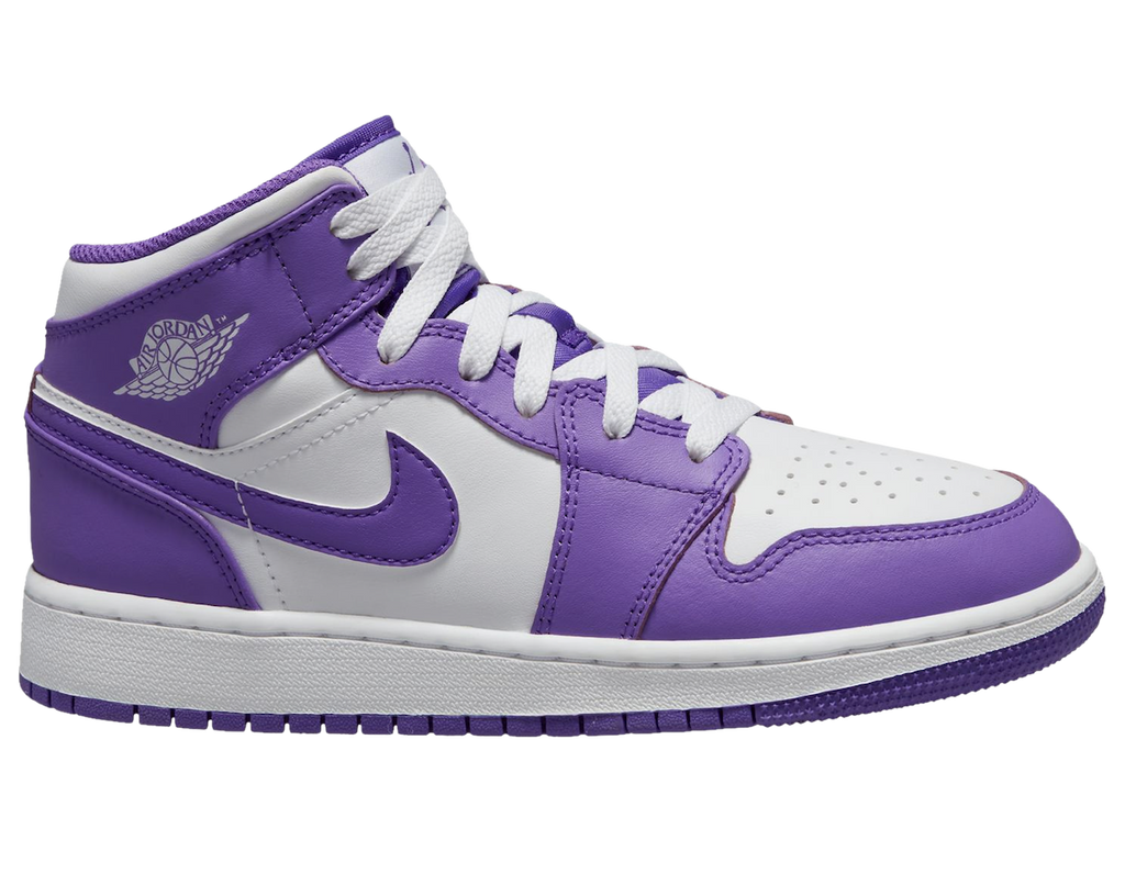 Air Jordan 1 Mid GS White Purple