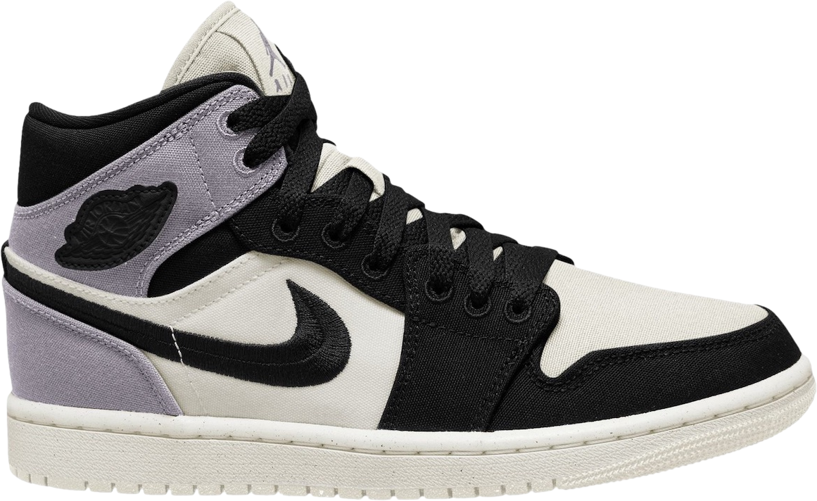 Air Jordan 1 Mid SE Canvas Sail Black