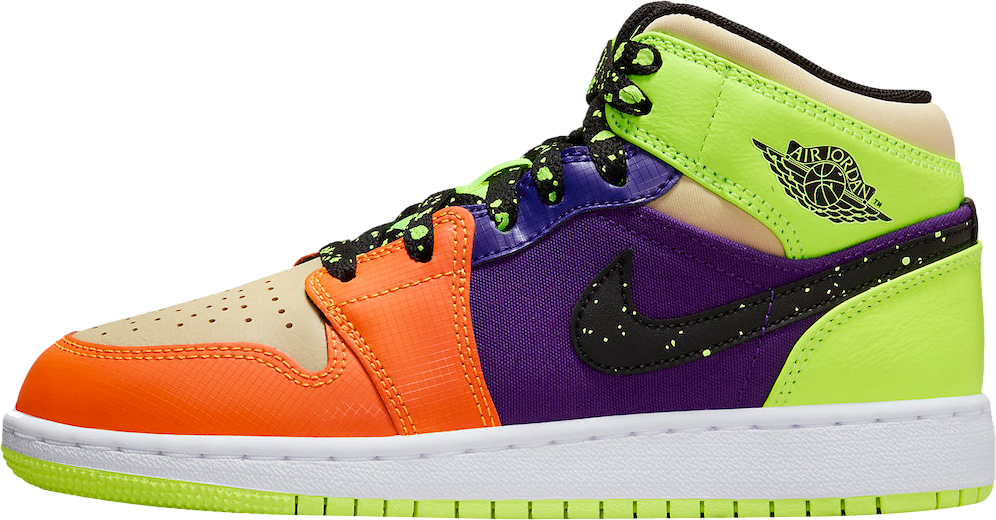 Air Jordan 1 Mid SE GS Volt Vivid Orange