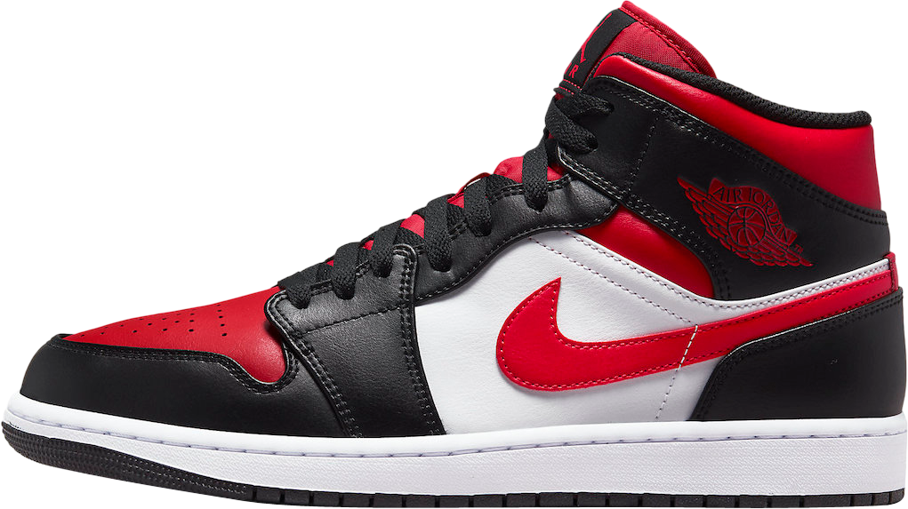 Air Jordan 1 Mid White Black Red