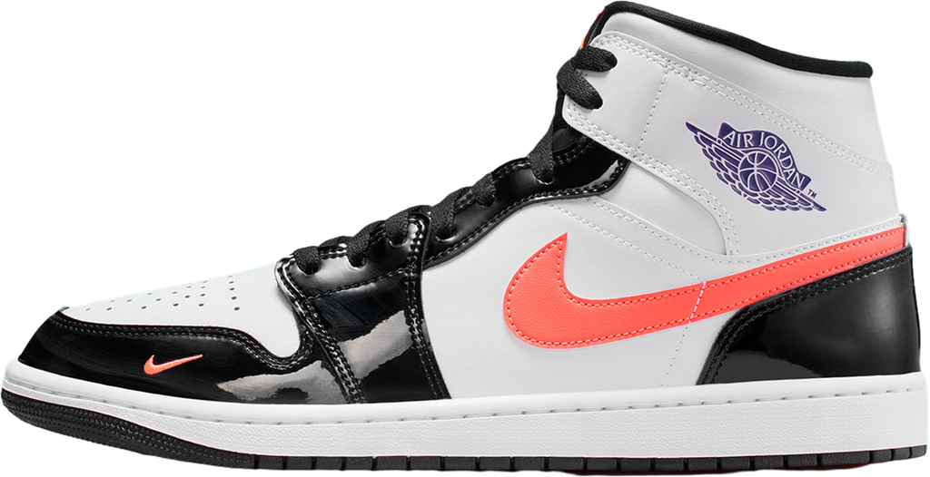 Air Jordan 1 Mid White / Court Purple / Bright Mango