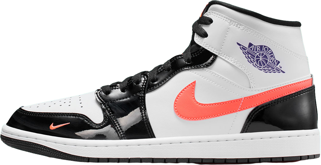 Air Jordan 1 Mid White / Court Purple / Bright Mango
