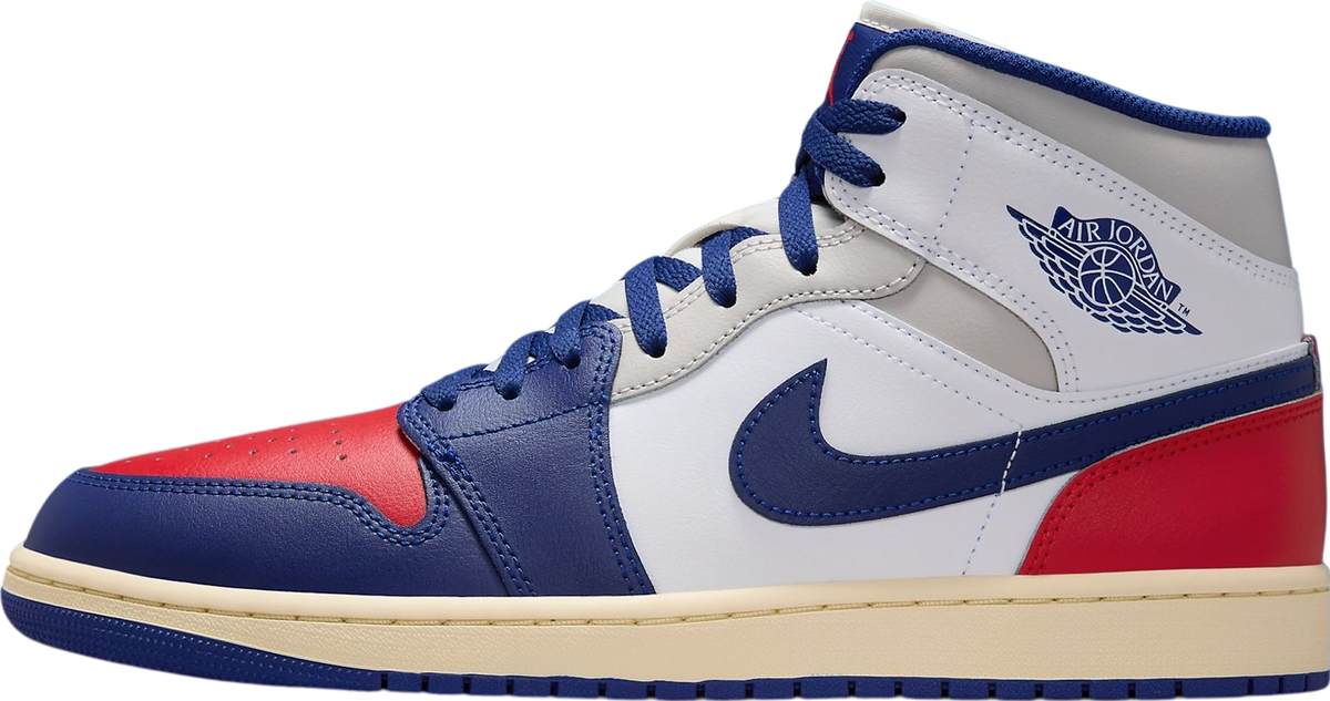Air Jordan 1 Mid White / Deep Royal Blue