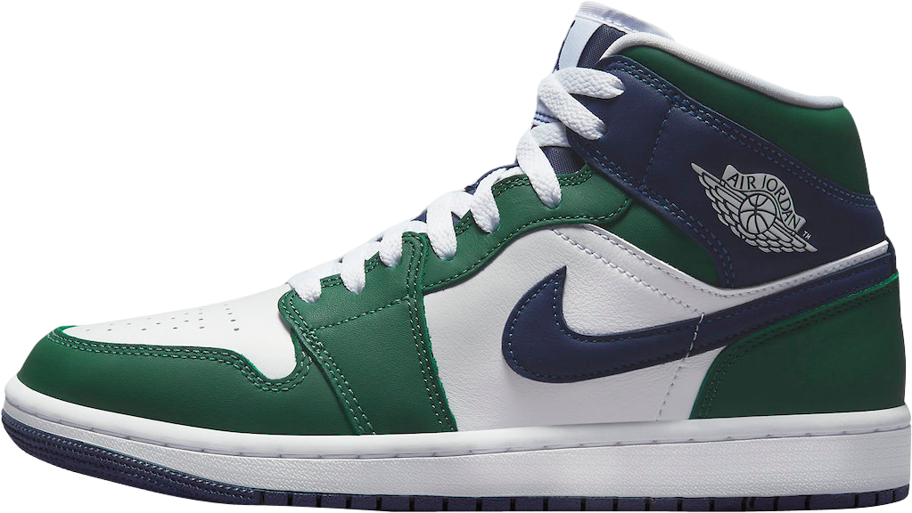 Air Jordan 1 Mid White Green Navy