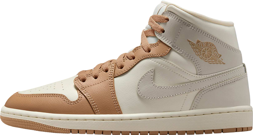 Air Jordan 1 Mid WMNS Tan Toe