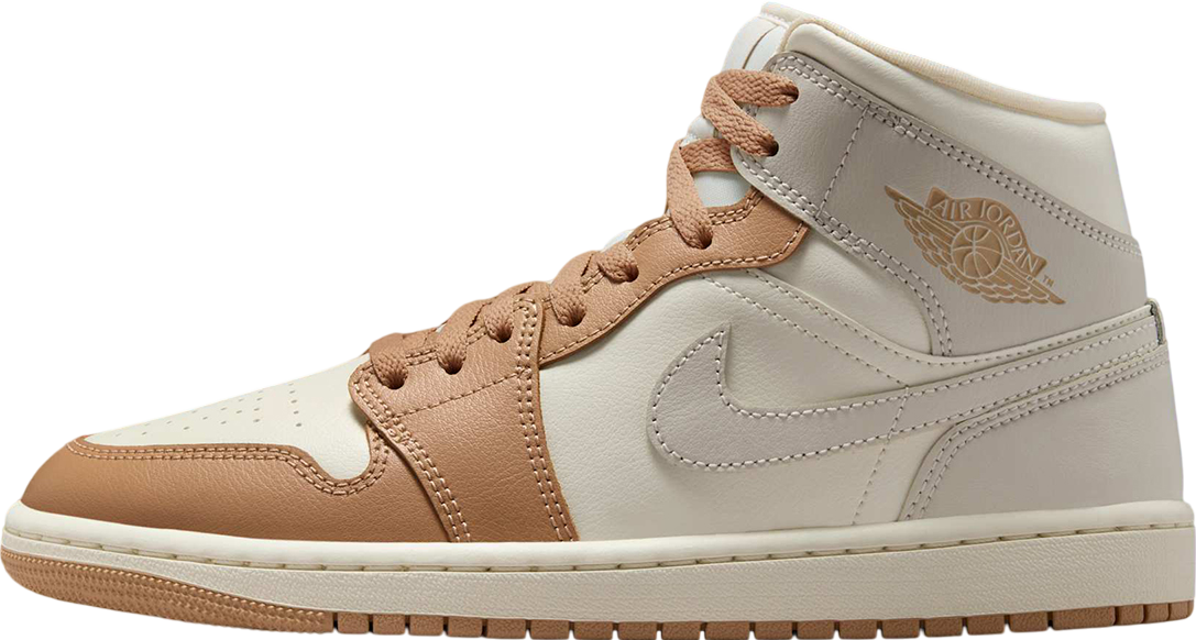Air Jordan 1 Mid WMNS Tan Toe