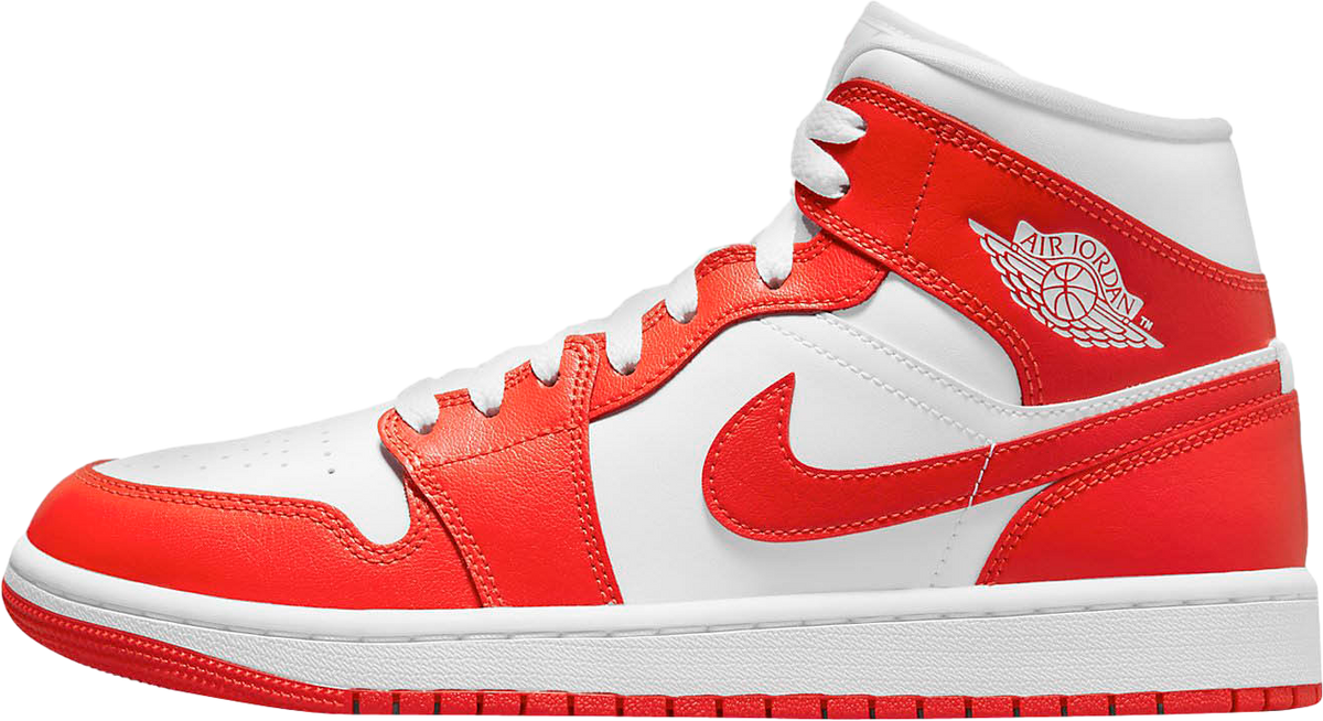 Air Jordan 1 Mid WMNS White Habanero Red