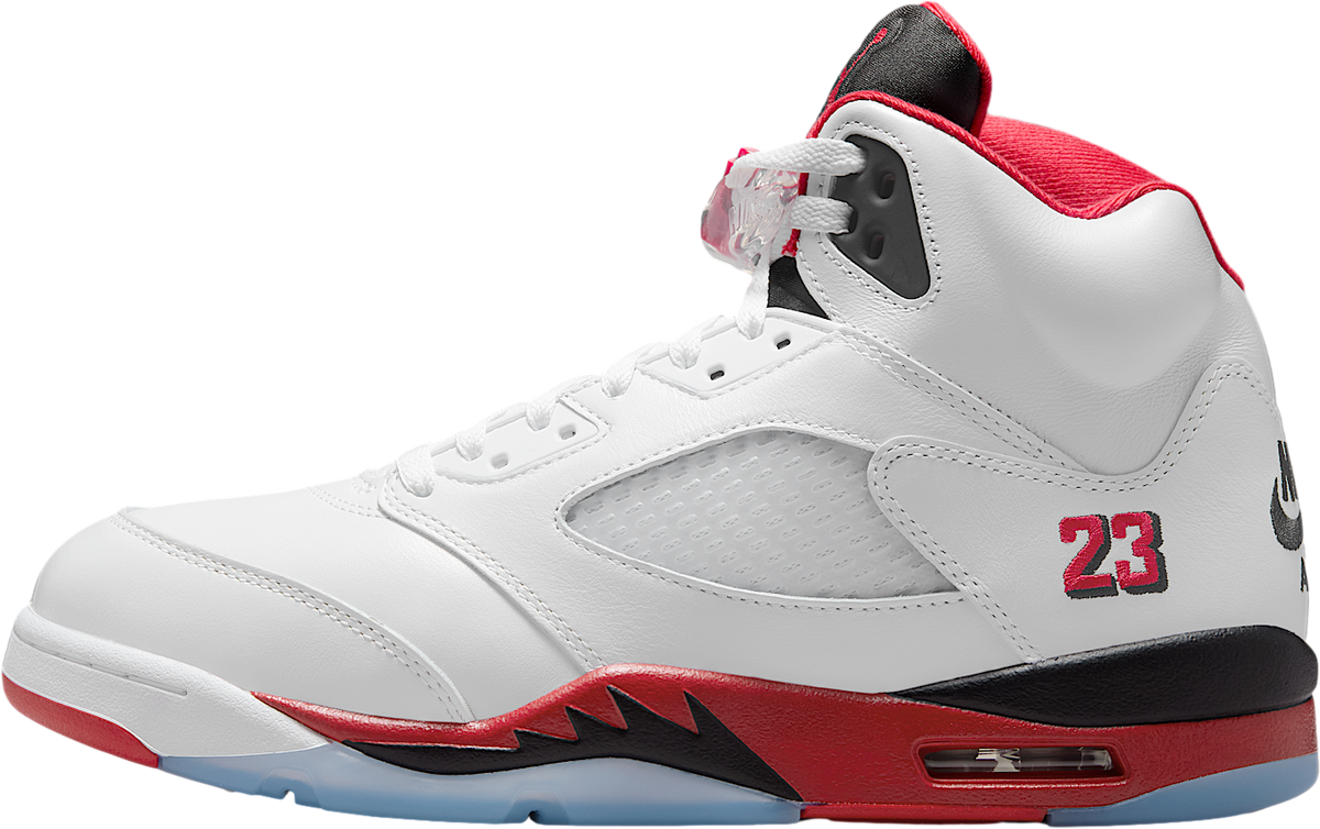 Air Jordan 5 Fire Red Black Tongue White / Fire Red