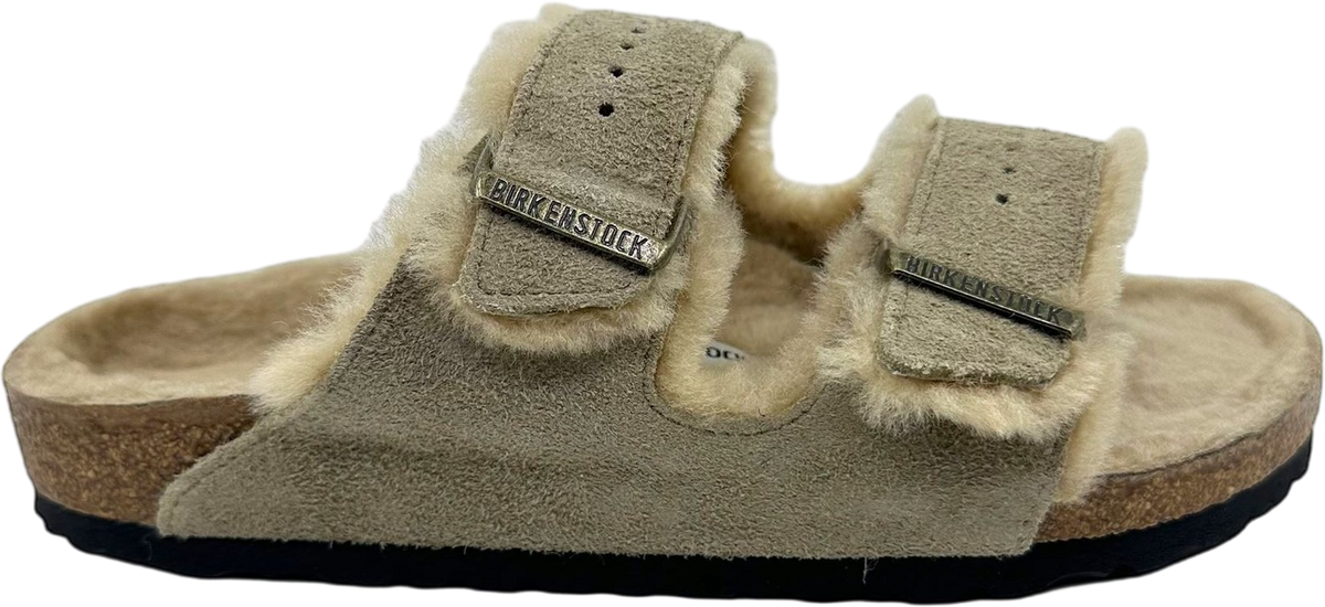 Birkenstock Arizona Shearling Suede Leather Taupe WMNS