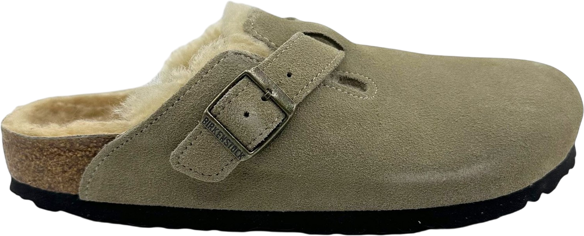 Birkenstock Boston Shearling Suede Taupe WMNS