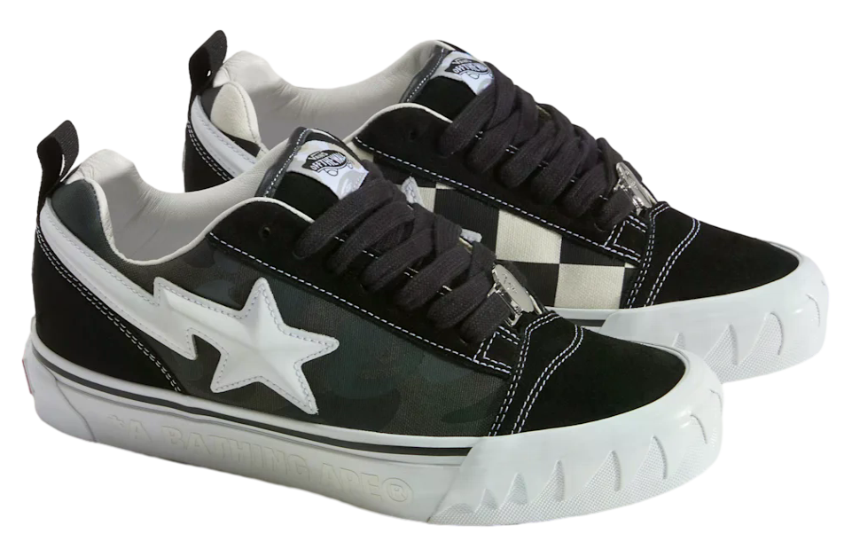 A Bathing Ape x Vans Knu Skool Black - Image 2