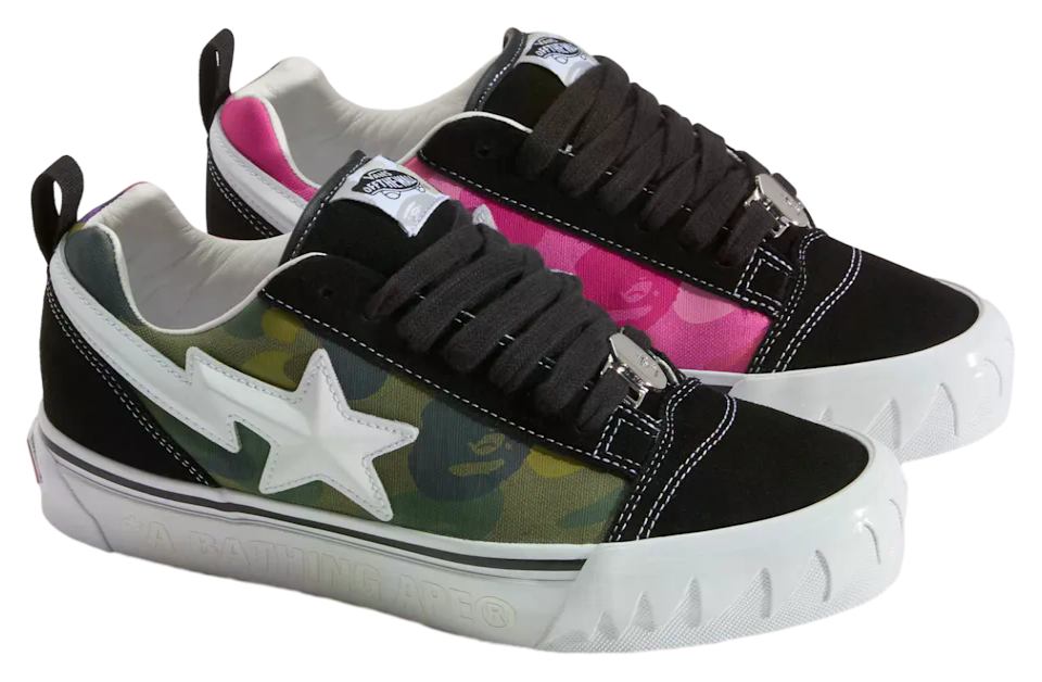 A Bathing Ape x Vans Knu Skool Black / Pink - Image 2