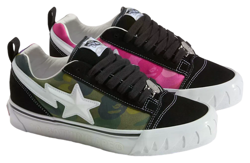 A Bathing Ape x Vans Knu Skool Black / Pink - Image 2