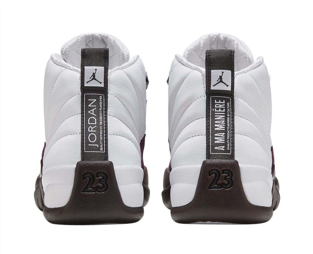A Ma Maniére x Air Jordan 12 WMNS White Burgundy Crush - Image 5