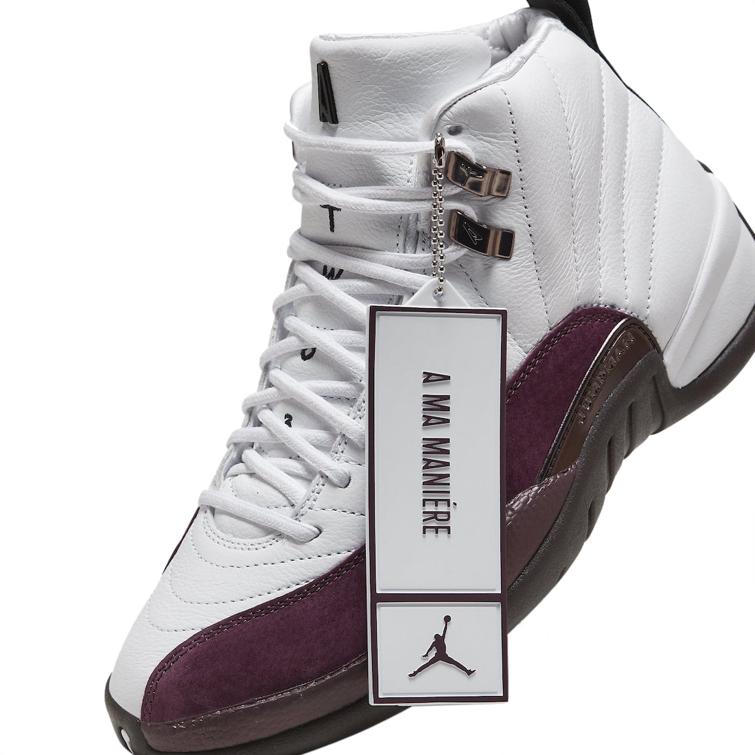 A Ma Maniére x Air Jordan 12 WMNS White Burgundy Crush - Image 7