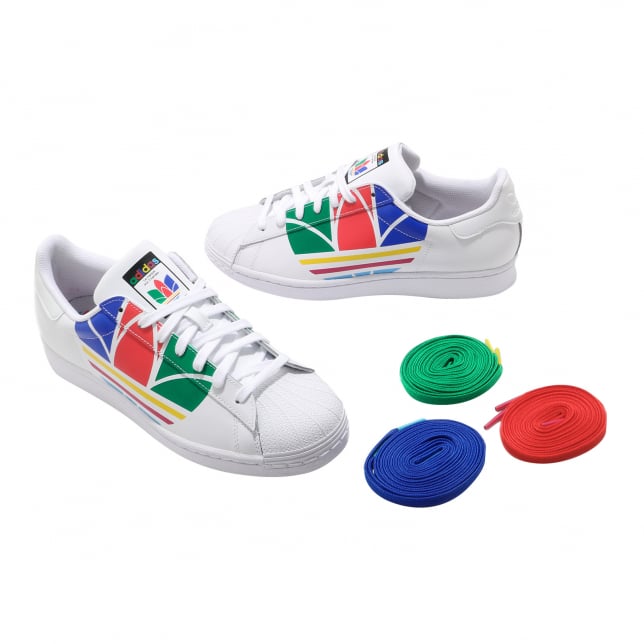 adidas Superstar Pure Cloud White Red Blue - Image 7