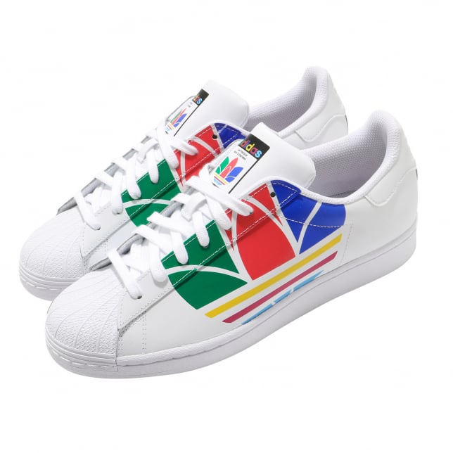 adidas Superstar Pure Cloud White Red Blue - Image 8