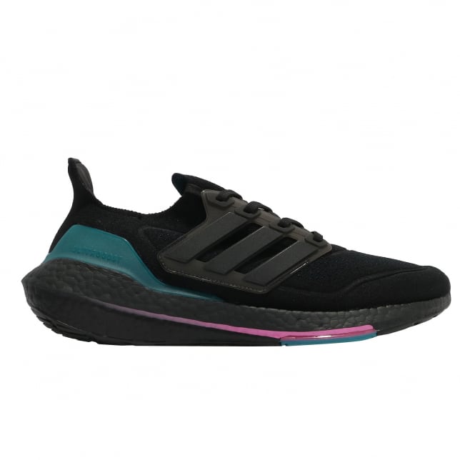 adidas Ultra Boost 2021 Core Black Carbon Active Teal - Image 5