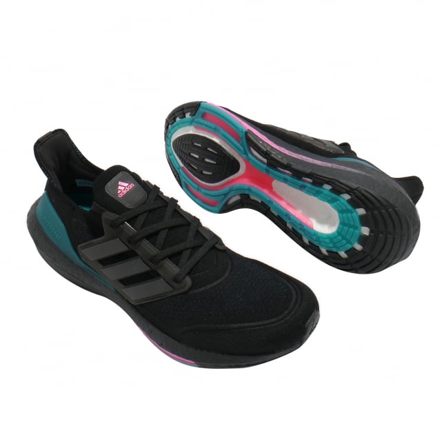 adidas Ultra Boost 2021 Core Black Carbon Active Teal - Image 6