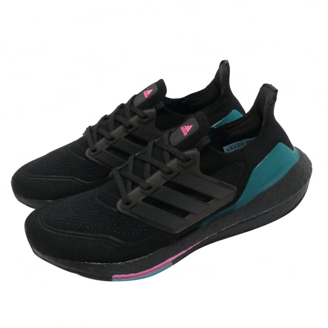 adidas Ultra Boost 2021 Core Black Carbon Active Teal - Image 8