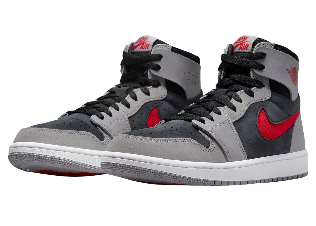 Air Jordan 1 High Zoom Comfort 2 Fire Red Cement Grey - Image 2