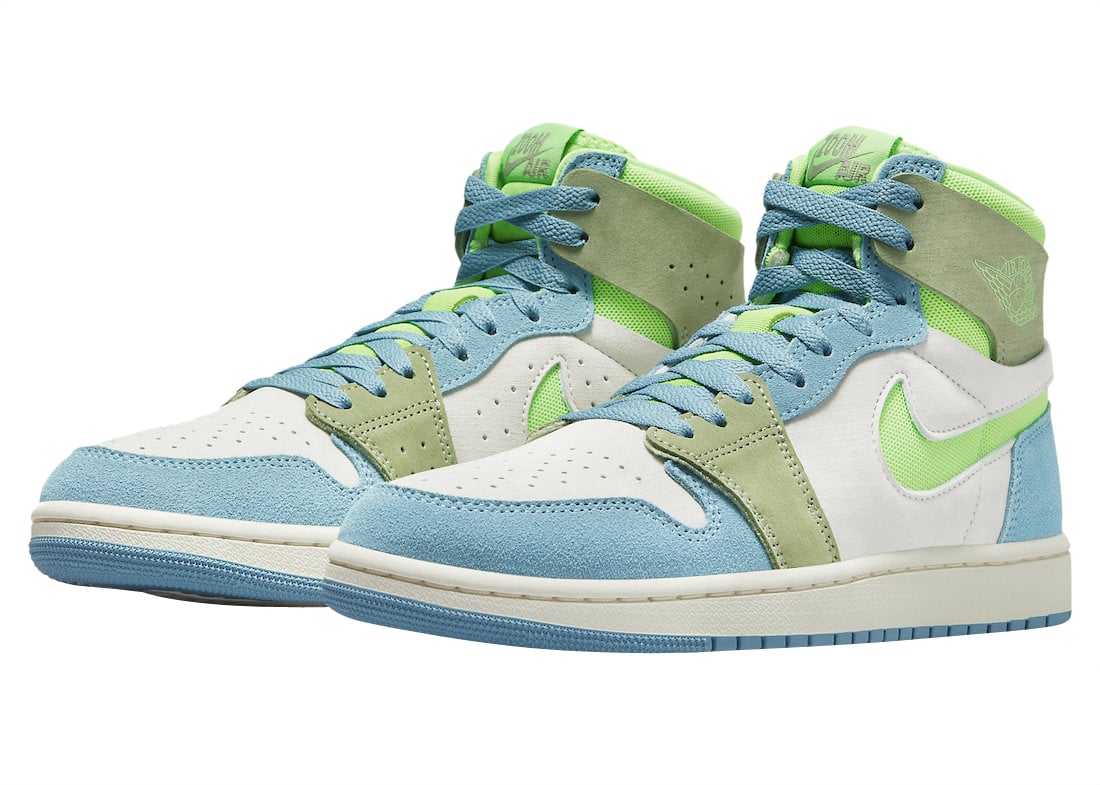 Air Jordan 1 High Zoom Comfort 2 WMNS University Blue Electric Green - Image 2