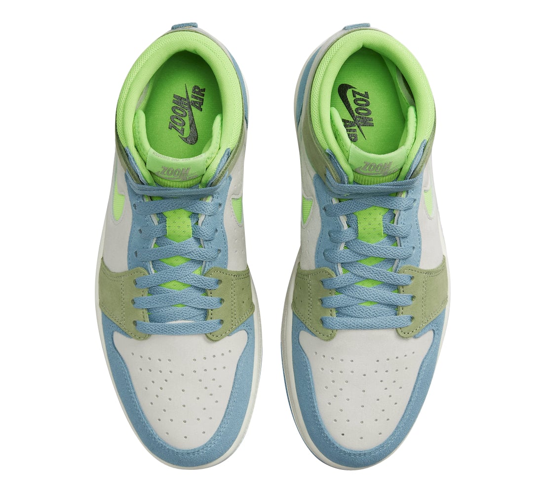 Air Jordan 1 High Zoom Comfort 2 WMNS University Blue Electric Green - Image 4