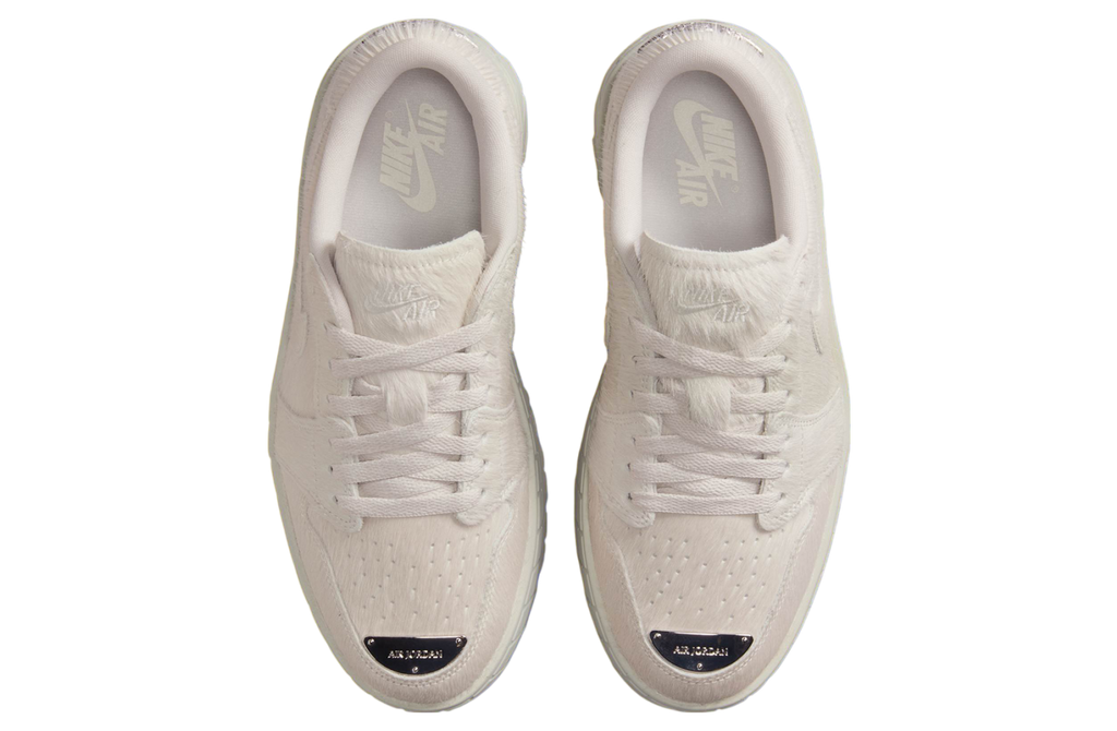 Air Jordan 1 Low Brooklyn Light Bone / Metallic Silver - Image 3