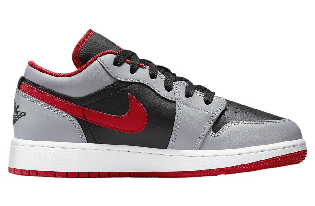 Air Jordan 1 Low GS Black / Cement Grey / Fire Red - Image 3