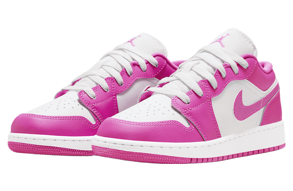 Air Jordan 1 Low GS Fire Pink / White - Image 5