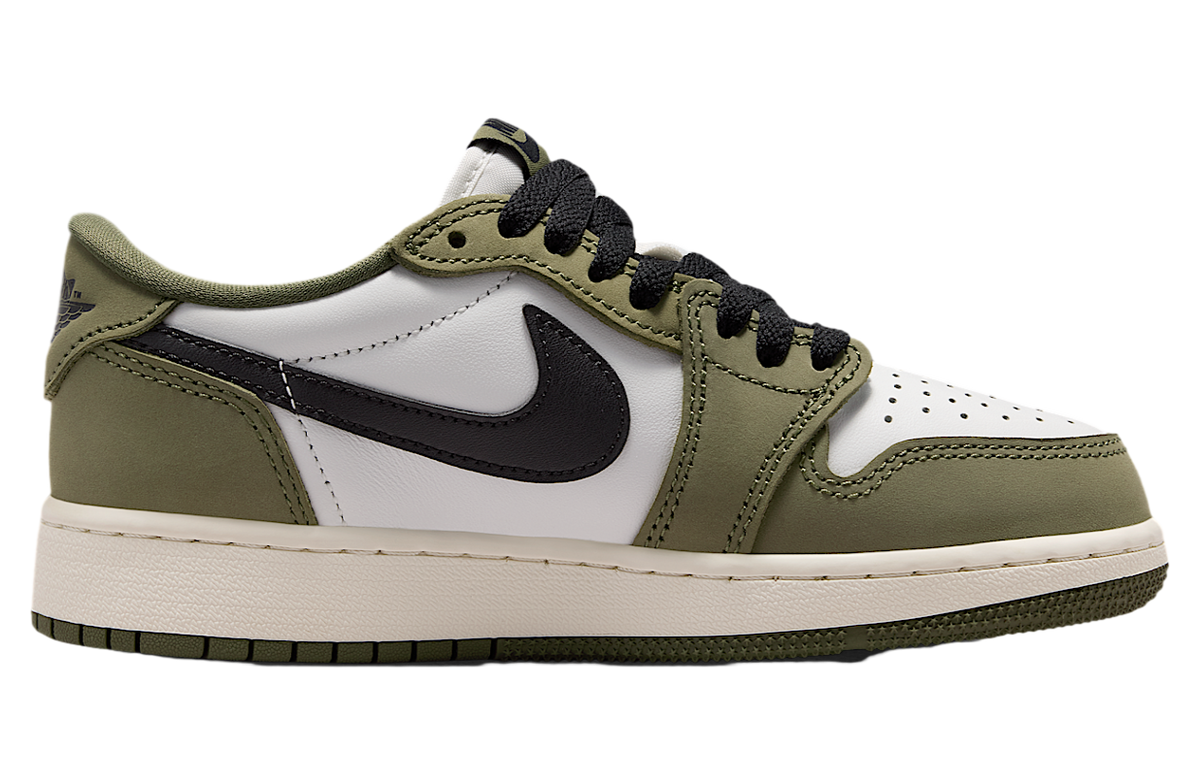 Air Jordan 1 Low GS Medium Olive / Summit White - Image 3