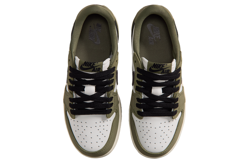Air Jordan 1 Low GS Medium Olive / Summit White - Image 4