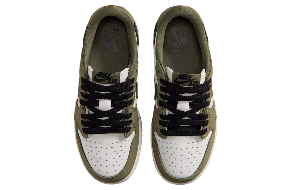 Air Jordan 1 Low GS Medium Olive / Summit White - Image 4