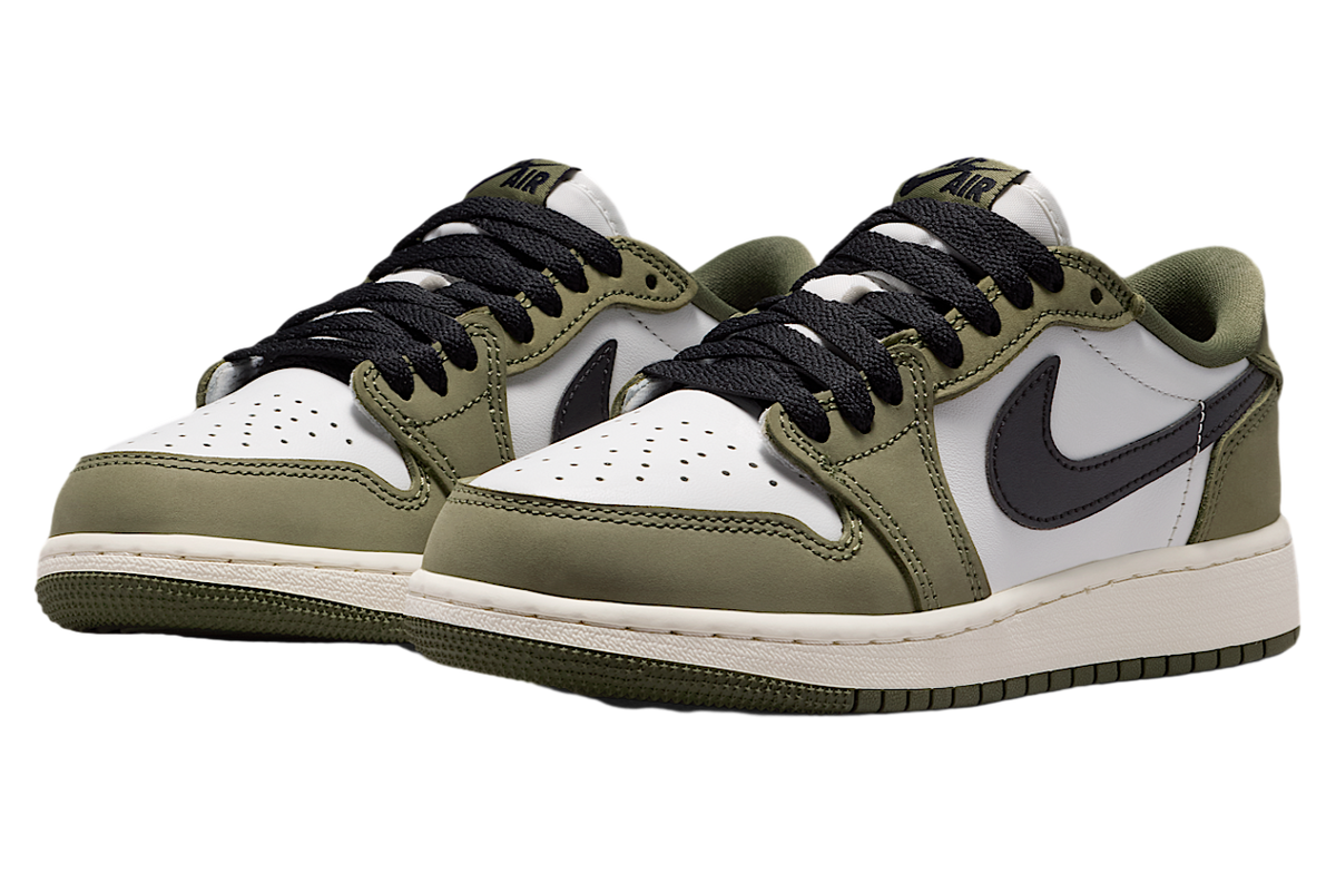 Air Jordan 1 Low GS Medium Olive / Summit White - Image 5