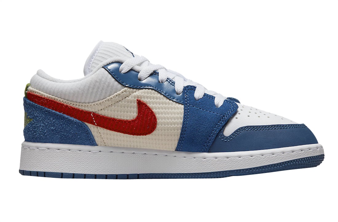 Air Jordan 1 Low GS Mismatched White Blue - Image 3