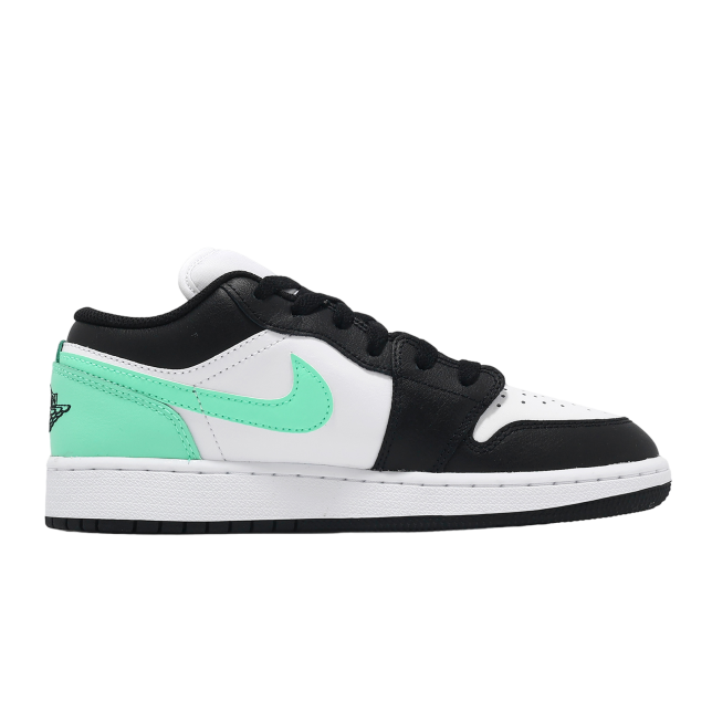 Air Jordan 1 Low GS White / Black / Green Glow - Image 2