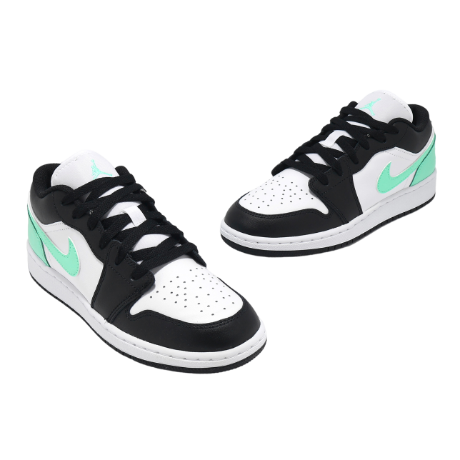 Air Jordan 1 Low GS White / Black / Green Glow - Image 6